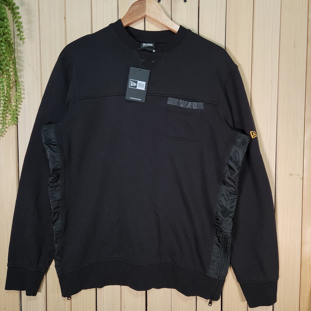 New Era Men's Sweater Black Size L